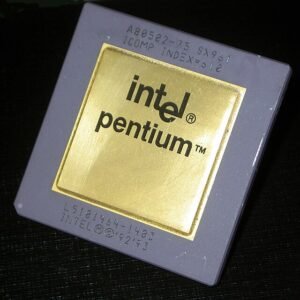 Close-up image of a vintage Intel Pentium processor, symbolizing Intel’s technological legacy, used to illustrate the 2025 news of Intel Israel expanding its R&D hub in Haifa with a $500 million investment to boost innovation and semiconductor development.